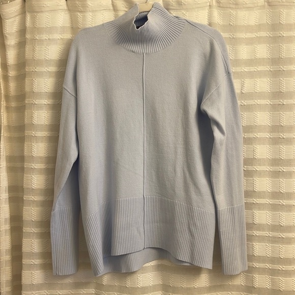 French Connection Baby Blue Turtleneck Sweater Medium - Picture 2 of 6